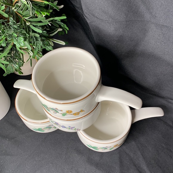 Set of 4 Woodhill ceramic soup crocks with handle - Picture 3 of 6